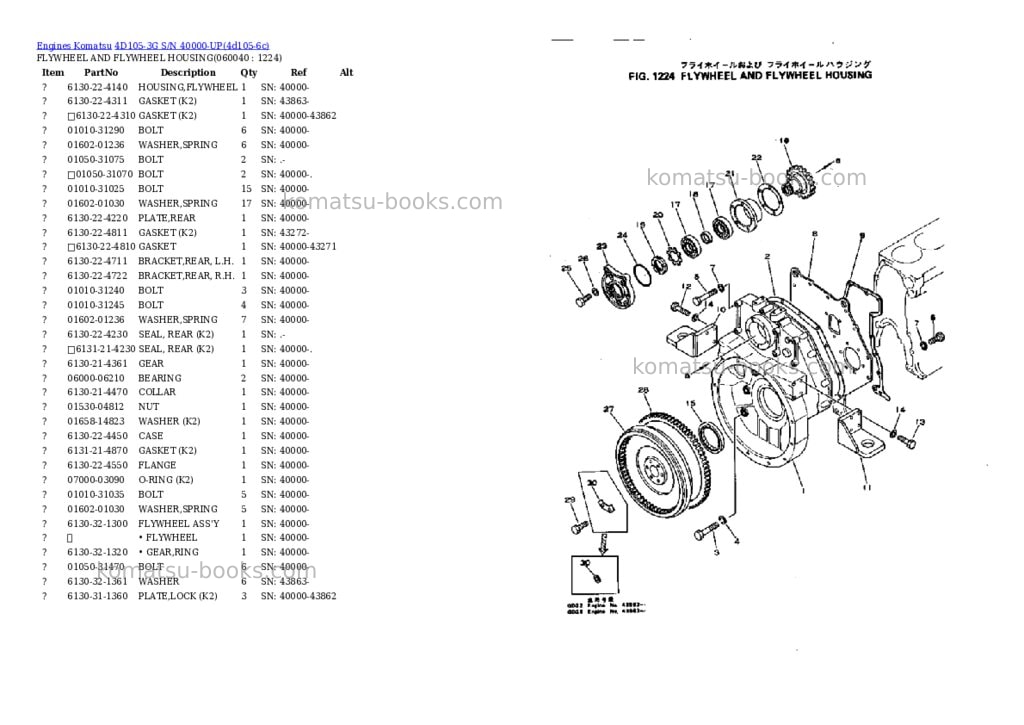 Komatsu 4d105-3g s/n 40000-up Parts catalog cover Page 8 Komatsu 4d105-3g s/n 40000-up Parts catalog cover Page 8
