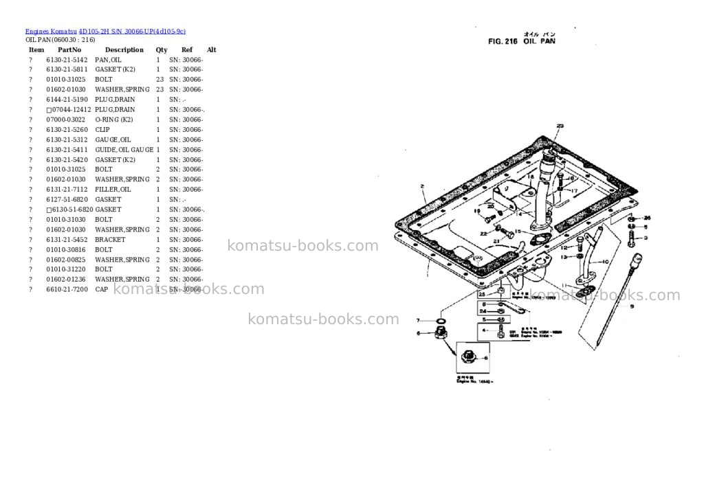 Komatsu 4d105-2h s/n 30066-up Parts catalog cover Page 8 Komatsu 4d105-2h s/n 30066-up Parts catalog cover Page 8