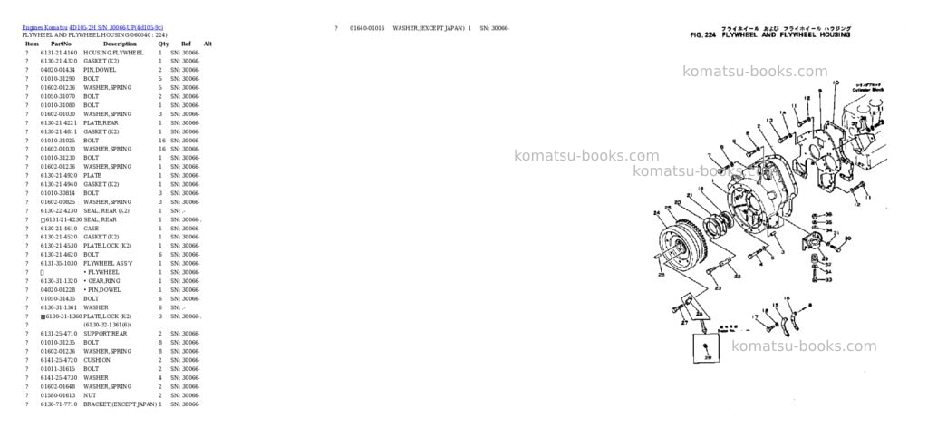 Komatsu 4d105-2h s/n 30066-up Parts catalog cover Page 9 Komatsu 4d105-2h s/n 30066-up Parts catalog cover Page 9