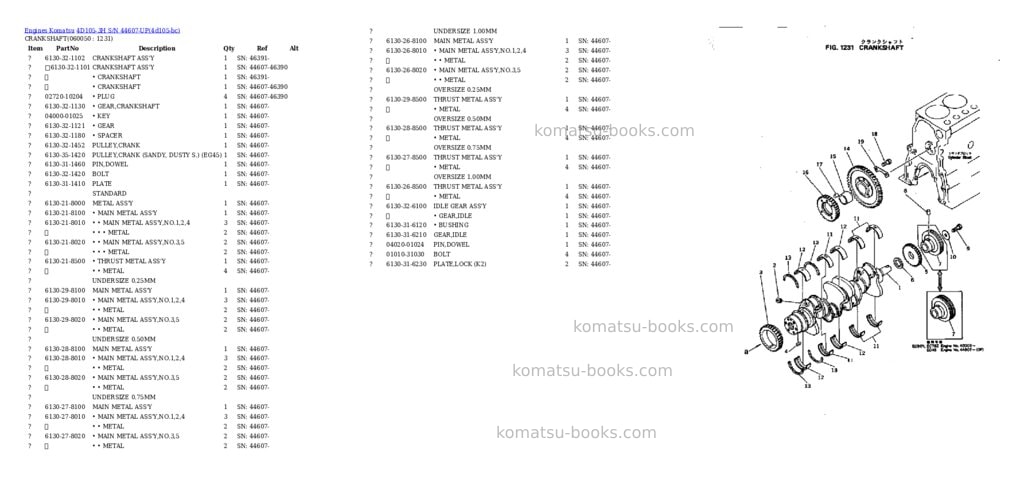 Komatsu 4d105-3h s/n 44607-up Parts catalog cover Page 10 Komatsu 4d105-3h s/n 44607-up Parts catalog cover Page 10