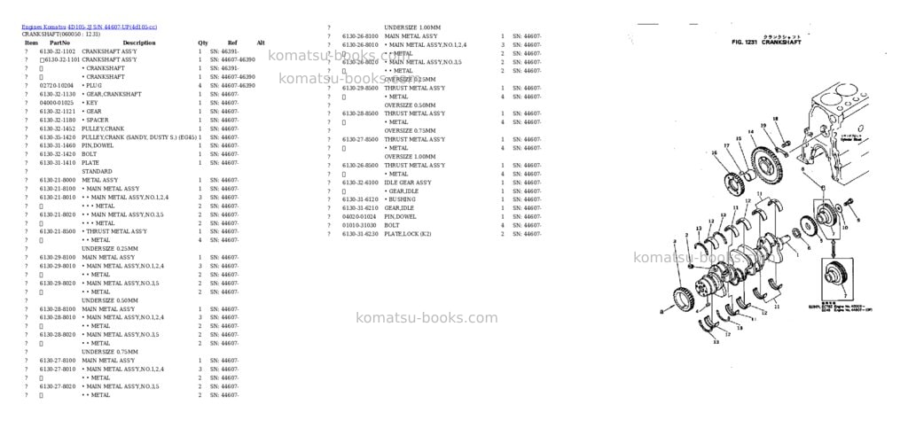Komatsu 4d105-3j s/n 44607-up Parts catalog cover Page 9