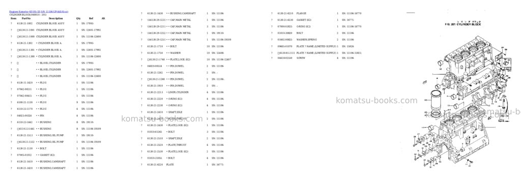 Komatsu 4D105-1D S/N 11106-UP Parts catalog cover Page 7