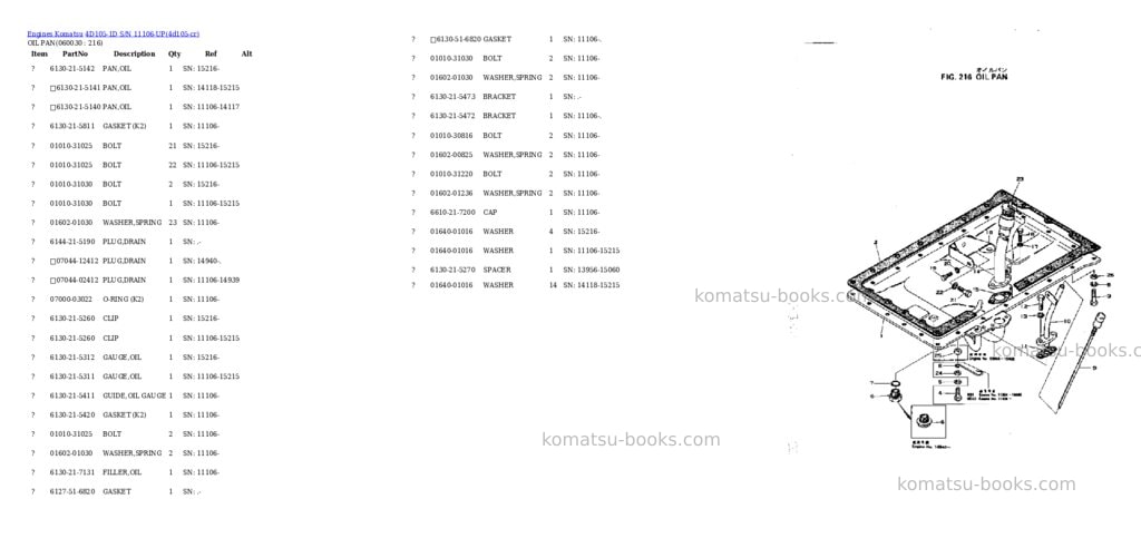 Komatsu 4D105-1D S/N 11106-UP Parts catalog cover Page 9