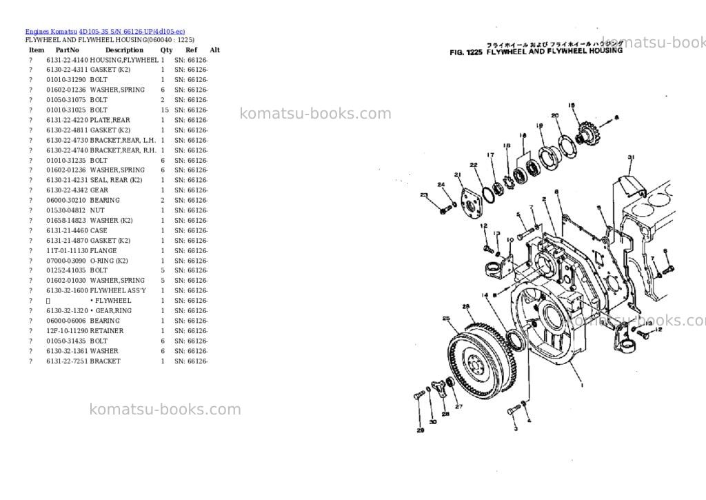 Komatsu 4D105-3S S/N 66126-UP Parts catalog cover Page 8