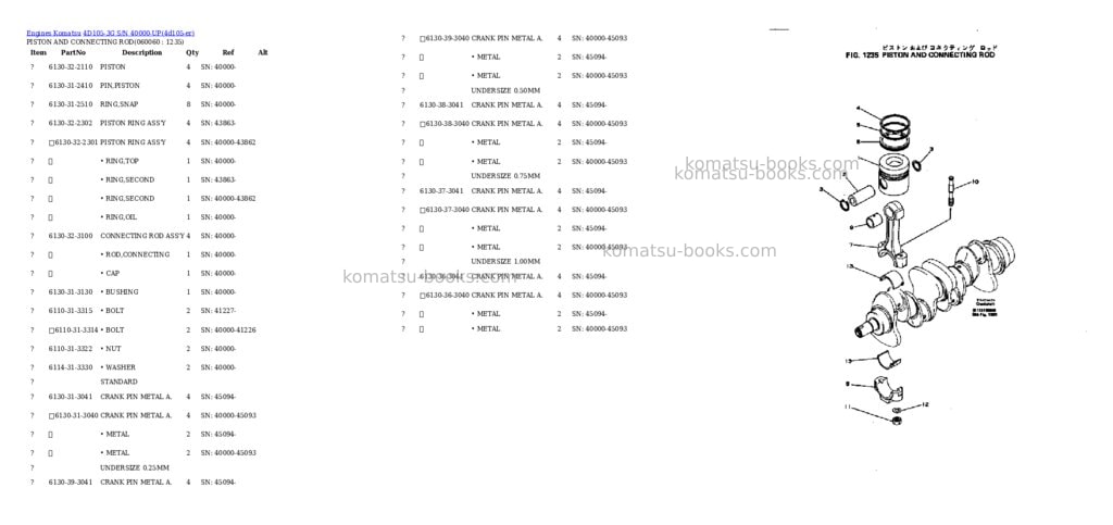 Komatsu 4D105-3G S/N 40000-UP Parts catalog cover Page 10 Komatsu 4D105-3G S/N 40000-UP Parts catalog cover Page 10