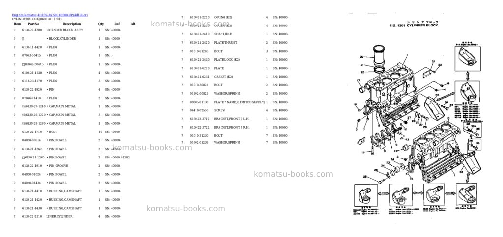 Komatsu 4D105-3G S/N 40000-UP Parts catalog cover Page 5 Komatsu 4D105-3G S/N 40000-UP Parts catalog cover Page 5