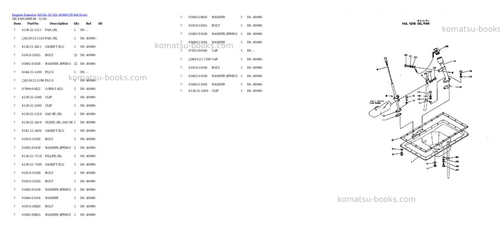 Komatsu 4D105-3G S/N 40000-UP Parts catalog cover Page 7 Komatsu 4D105-3G S/N 40000-UP Parts catalog cover Page 7