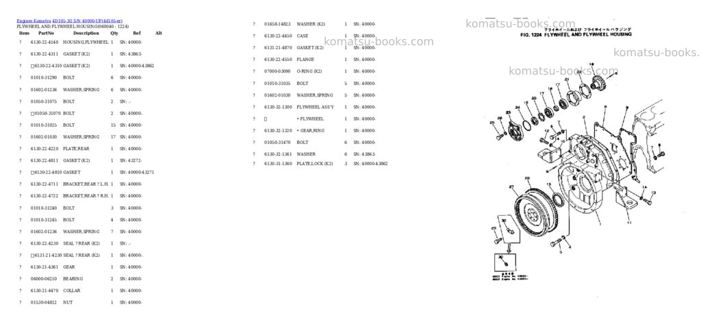 Komatsu 4D105-3G S/N 40000-UP Parts catalog cover Page 8 Komatsu 4D105-3G S/N 40000-UP Parts catalog cover Page 8