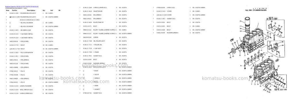 Komatsu 4D105-5J S/N 102876-UP Parts catalog cover Page 7 Komatsu 4D105-5J S/N 102876-UP Parts catalog cover Page 7