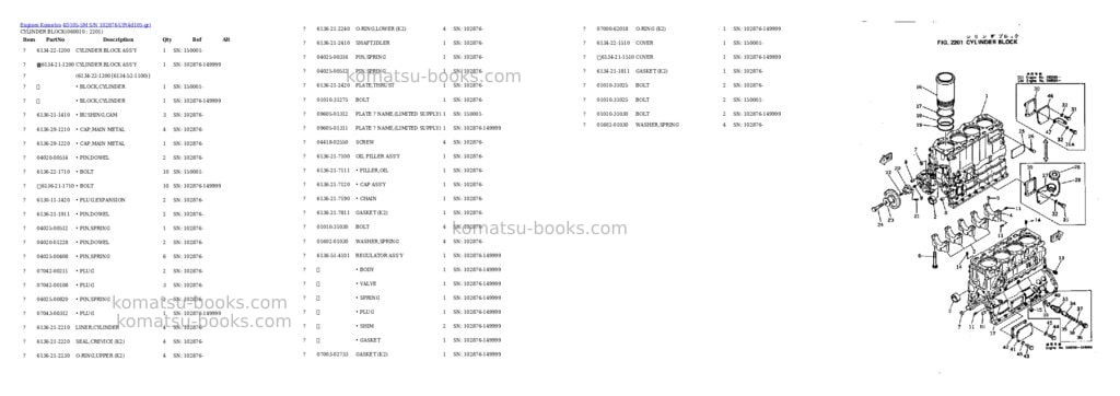 Komatsu 4D105-5M S/N 102876-UP Parts catalog cover Page 7 Komatsu 4D105-5M S/N 102876-UP Parts catalog cover Page 7
