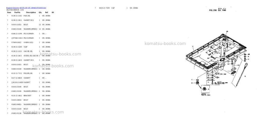 Komatsu 4D105-2H S/N 30066-UP Parts catalog cover Page 8 Komatsu 4D105-2H S/N 30066-UP Parts catalog cover Page 8
