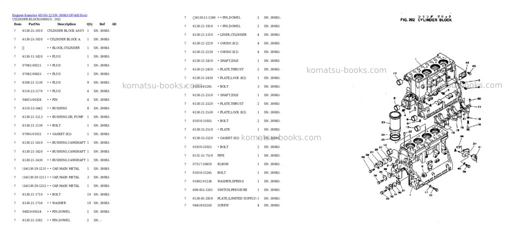 Komatsu 4d105-2j s/n 30083-up Parts catalog cover Page 6 Komatsu 4d105-2j s/n 30083-up Parts catalog cover Page 6