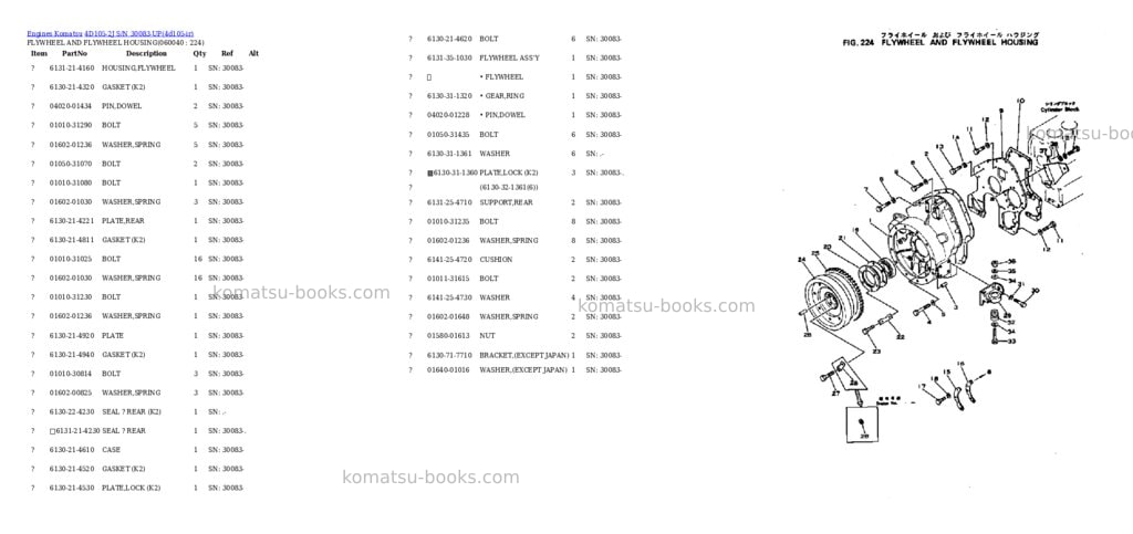 Komatsu 4d105-2j s/n 30083-up Parts catalog cover Page 9 Komatsu 4d105-2j s/n 30083-up Parts catalog cover Page 9