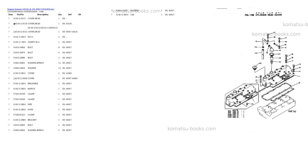 Komatsu 4d105-3l s/n 40027-up Parts catalog cover Page 2 Komatsu 4d105-3l s/n 40027-up Parts catalog cover Page 2