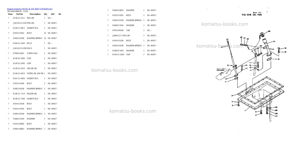 Komatsu 4d105-3l s/n 40027-up Parts catalog cover Page 8 Komatsu 4d105-3l s/n 40027-up Parts catalog cover Page 8