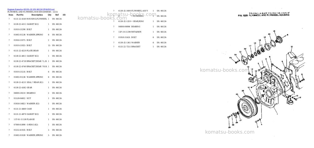 Komatsu 4d105-3s s/n 66126-up Parts catalog cover Page 8