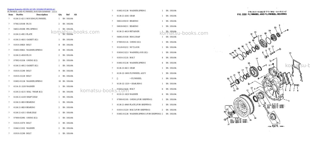 Komatsu 4d105-5g s/n 105504-up Parts catalog cover Page 10 Komatsu 4d105-5g s/n 105504-up Parts catalog cover Page 10