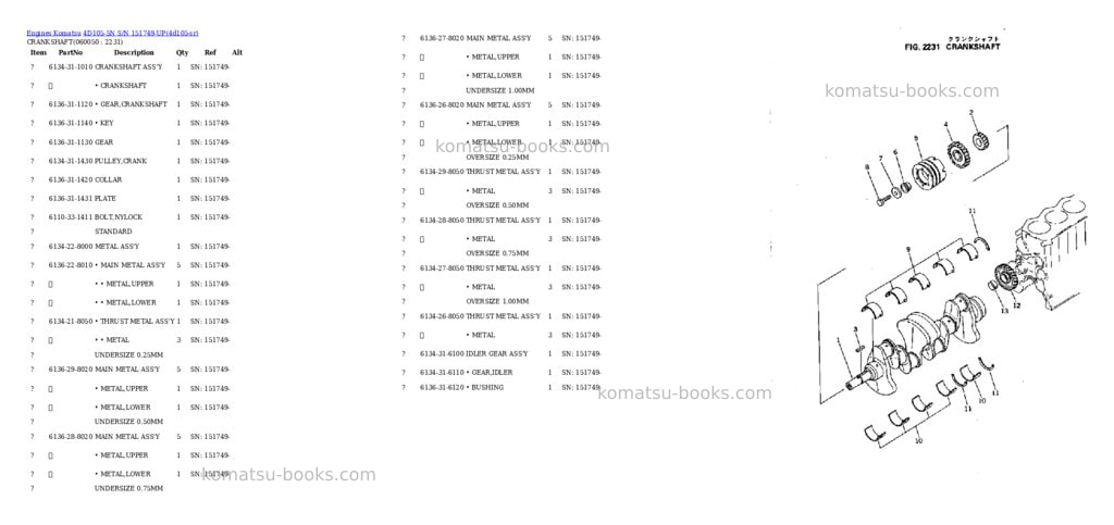 Komatsu 4d105-5n s/n 151749-up Parts catalog cover Page 10 Komatsu 4d105-5n s/n 151749-up Parts catalog cover Page 10