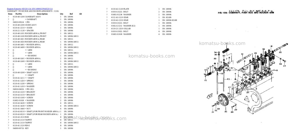 Komatsu 4D120-11A S/N 50006-UP Parts catalog cover Page 10