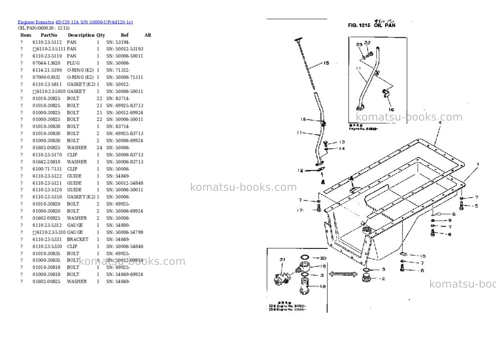 Komatsu 4D120-11A S/N 50006-UP Parts catalog cover Page 6