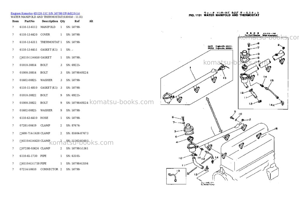 Komatsu 4d120-11c s/n 50798-up Parts catalog cover Page 4 Komatsu 4d120-11c s/n 50798-up Parts catalog cover Page 4