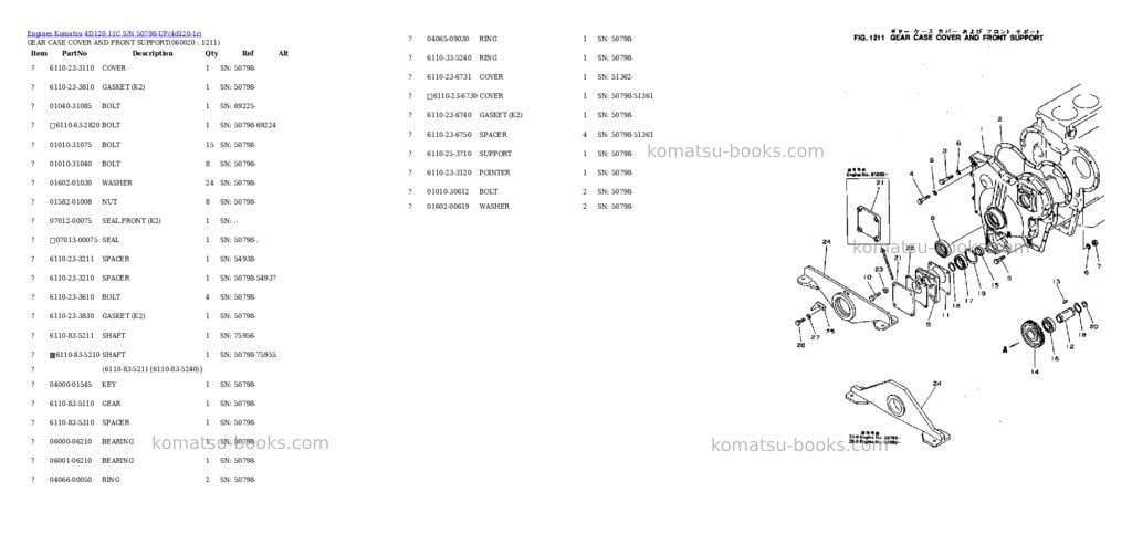 Komatsu 4d120-11c s/n 50798-up Parts catalog cover Page 6 Komatsu 4d120-11c s/n 50798-up Parts catalog cover Page 6