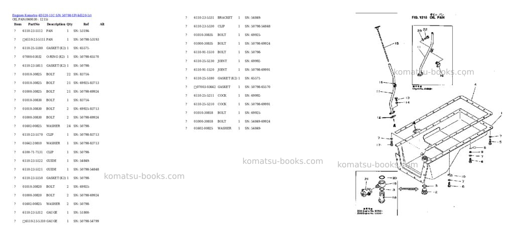 Komatsu 4d120-11c s/n 50798-up Parts catalog cover Page 7 Komatsu 4d120-11c s/n 50798-up Parts catalog cover Page 7