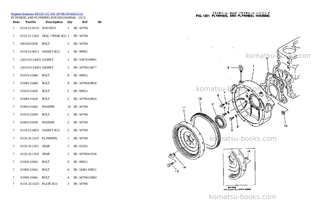 Komatsu 4d120-11c s/n 50798-up Parts catalog cover Page 8 Komatsu 4d120-11c s/n 50798-up Parts catalog cover Page 8