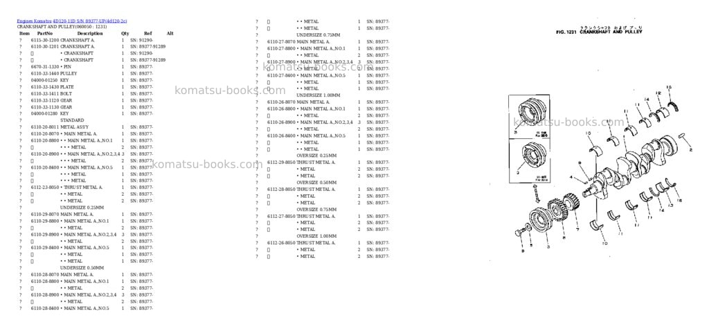 Komatsu 4D120-11D S/N 89377-UP Parts catalog cover Page 10