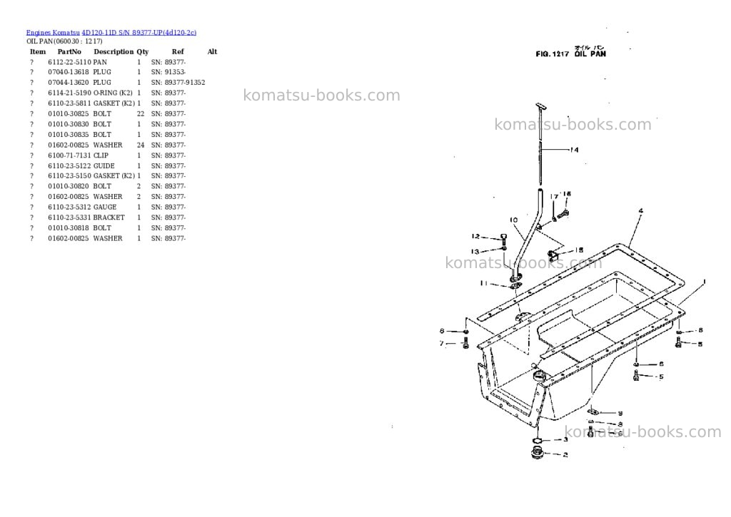 Komatsu 4D120-11D S/N 89377-UP Parts catalog cover Page 8