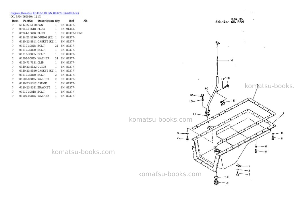 Komatsu 4d120-11b s/n 89377-up Parts catalog cover Page 6 Komatsu 4d120-11b s/n 89377-up Parts catalog cover Page 6