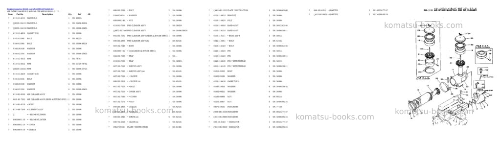 Komatsu 4d120-11a s/n 50006-up Parts catalog cover