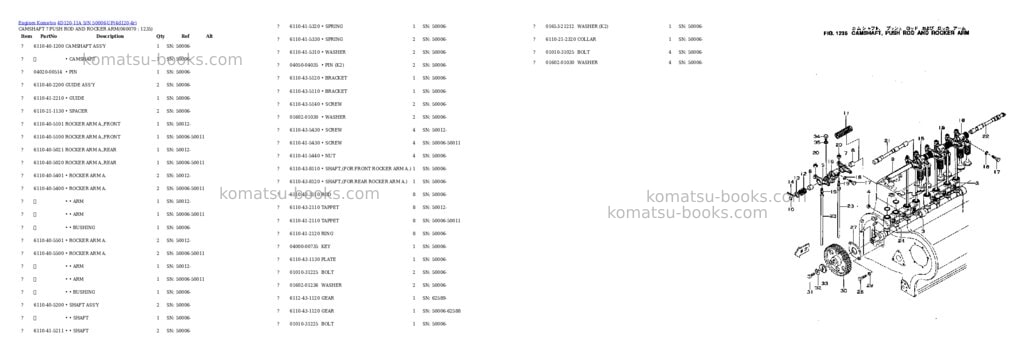 Komatsu 4d120-11a s/n 50006-up Parts catalog cover Page 10