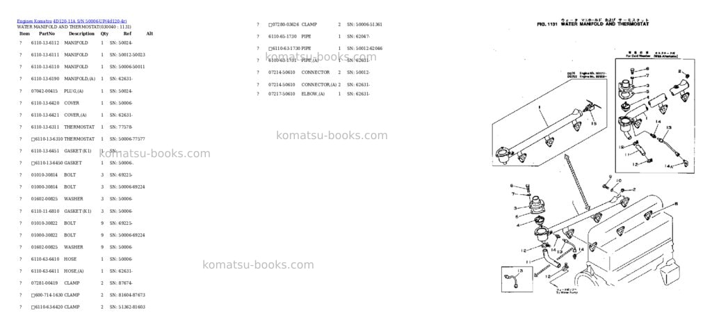 Komatsu 4d120-11a s/n 50006-up Parts catalog cover Page 3