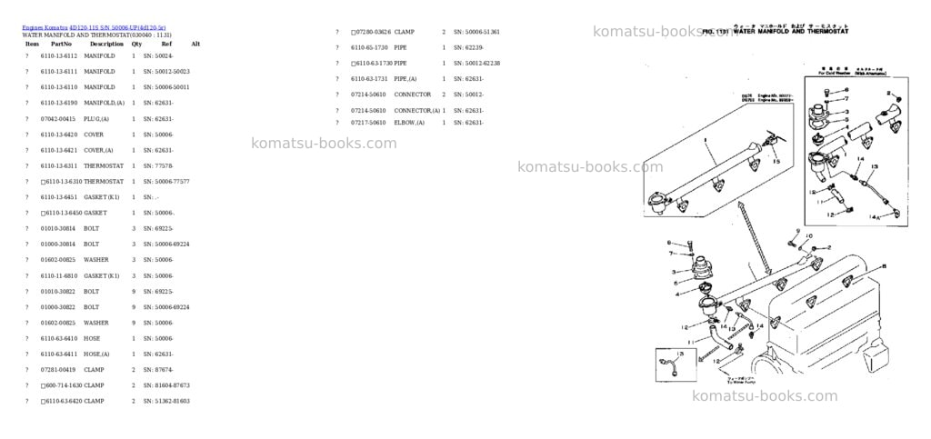 Komatsu 4d120-11s s/n 50006-up Parts catalog cover Page 3