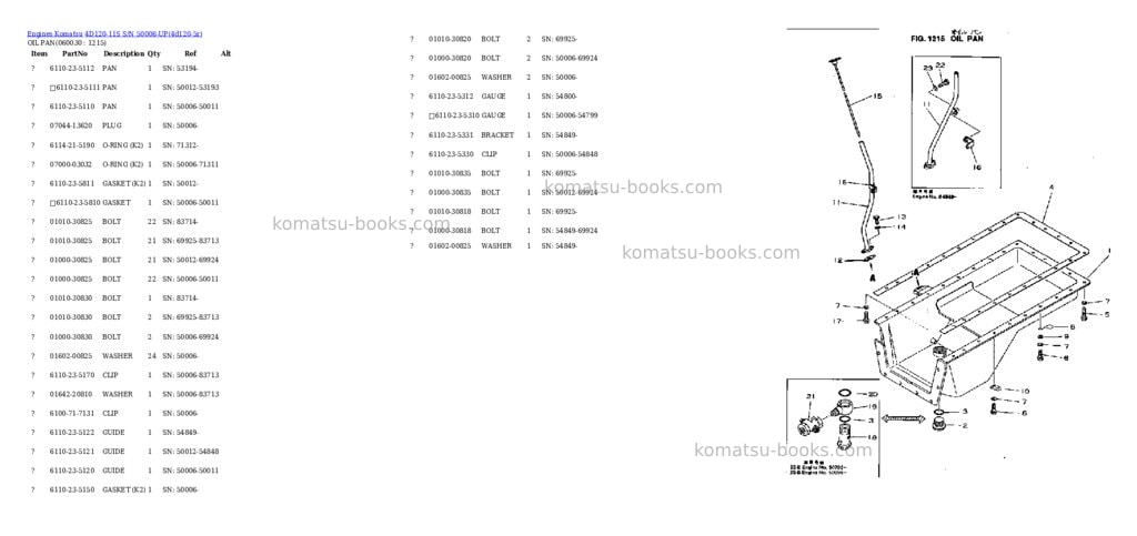 Komatsu 4d120-11s s/n 50006-up Parts catalog cover Page 6