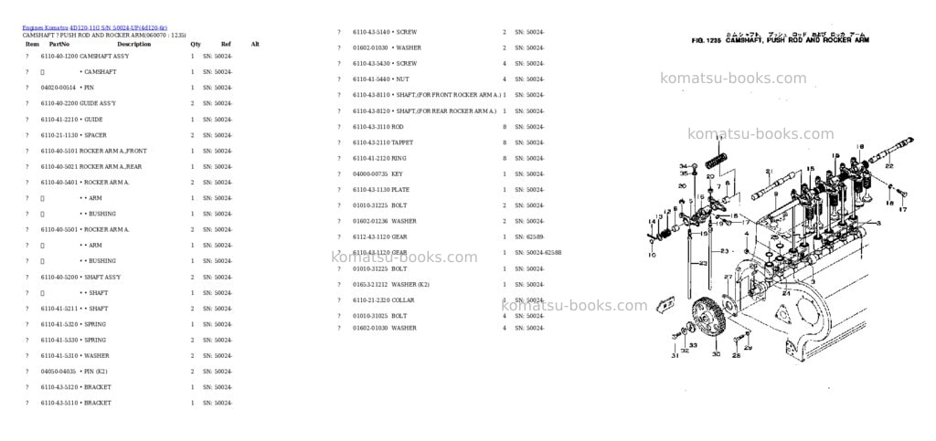 Komatsu 4d120-11g s/n 50024-up Parts catalog cover Page 10