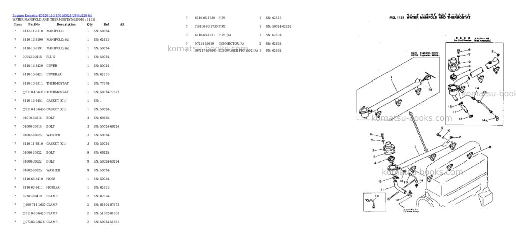 Komatsu 4d120-11g s/n 50024-up Parts catalog cover Page 3