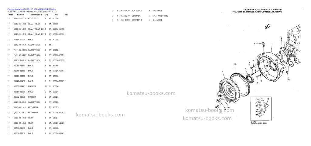 Komatsu 4d120-11g s/n 50024-up Parts catalog cover Page 7