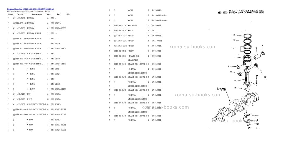 Komatsu 4d120-11g s/n 50024-up Parts catalog cover Page 9
