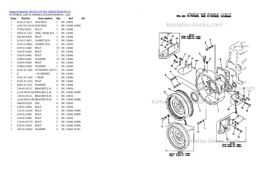 Komatsu 4d130-1c-p s/n 10544-up Parts catalog cover Page 10 Komatsu 4d130-1c-p s/n 10544-up Parts catalog cover Page 10