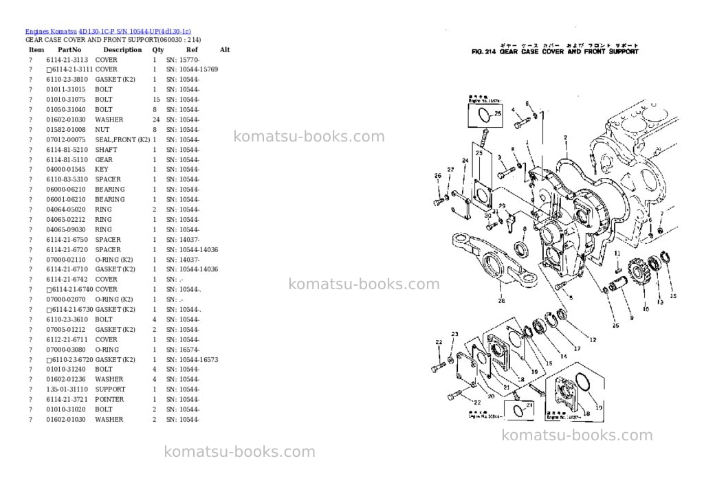 Komatsu 4d130-1c-p s/n 10544-up Parts catalog cover Page 8 Komatsu 4d130-1c-p s/n 10544-up Parts catalog cover Page 8