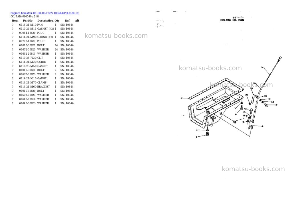 Komatsu 4d130-1c-p s/n 10544-up Parts catalog cover Page 9 Komatsu 4d130-1c-p s/n 10544-up Parts catalog cover Page 9