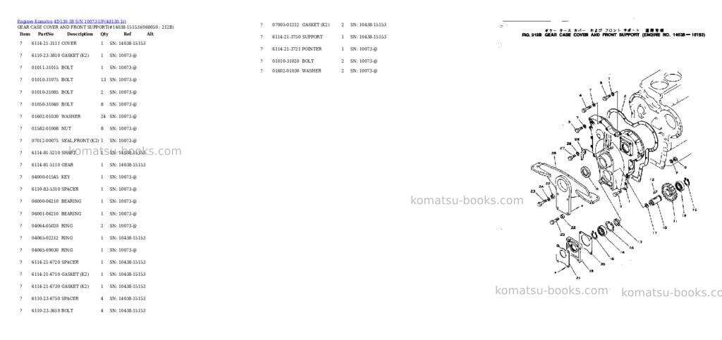 Komatsu 4d130-1b s/n 10073-up Parts catalog cover Page 10 Komatsu 4d130-1b s/n 10073-up Parts catalog cover Page 10