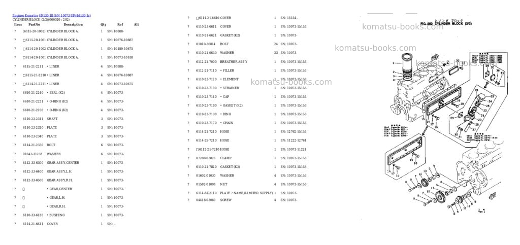 Komatsu 4d130-1b s/n 10073-up Parts catalog cover Page 7 Komatsu 4d130-1b s/n 10073-up Parts catalog cover Page 7
