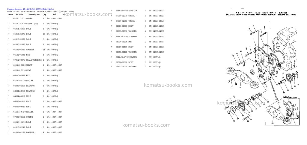 Komatsu 4d130-1b s/n 10073-up Parts catalog cover Page 9 Komatsu 4d130-1b s/n 10073-up Parts catalog cover Page 9