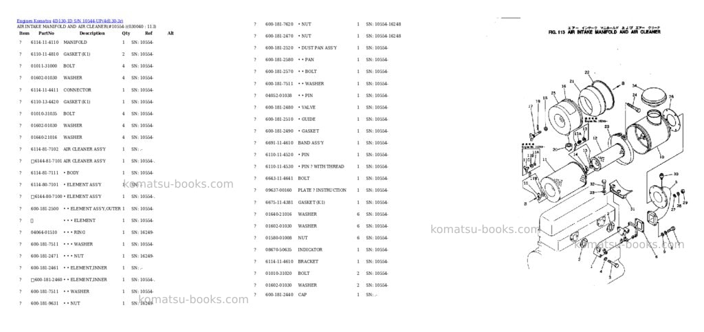 Komatsu 4d130-1d s/n 10544-up Parts catalog cover Page 3 Komatsu 4d130-1d s/n 10544-up Parts catalog cover Page 3