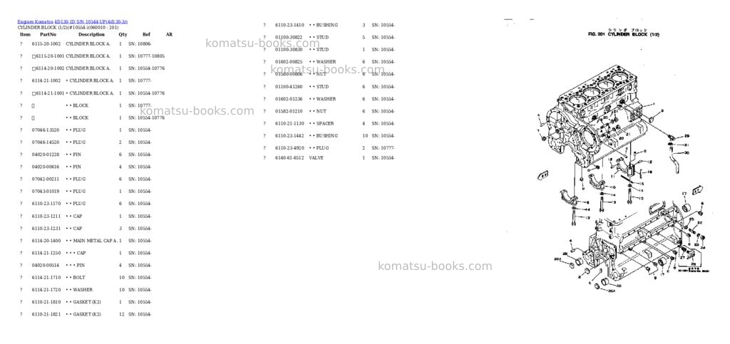 Komatsu 4d130-1d s/n 10544-up Parts catalog cover Page 6 Komatsu 4d130-1d s/n 10544-up Parts catalog cover Page 6