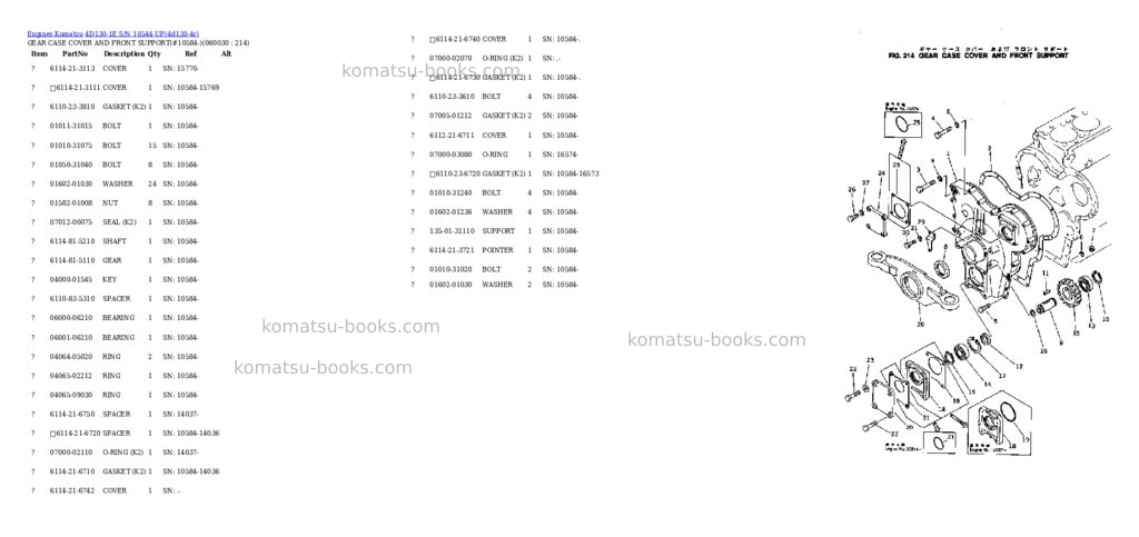 Komatsu 4D130-1E S/N 10544-UP Parts catalog cover Page 8 Komatsu 4D130-1E S/N 10544-UP Parts catalog cover Page 8