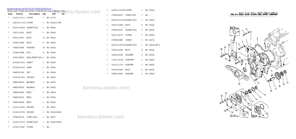 Komatsu 4d130-1f s/n 10544-up Parts catalog cover Page 8